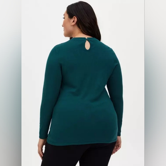 NWT Torrid Pullover Lace Keyhole Sweater Size 2x Green - Picture 4 of 13